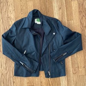 Anthropologie cropped faux leather jacket